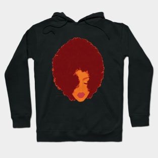 Stylish Woman with Beautiful Big Fluffy Afro (Black Background) Hoodie